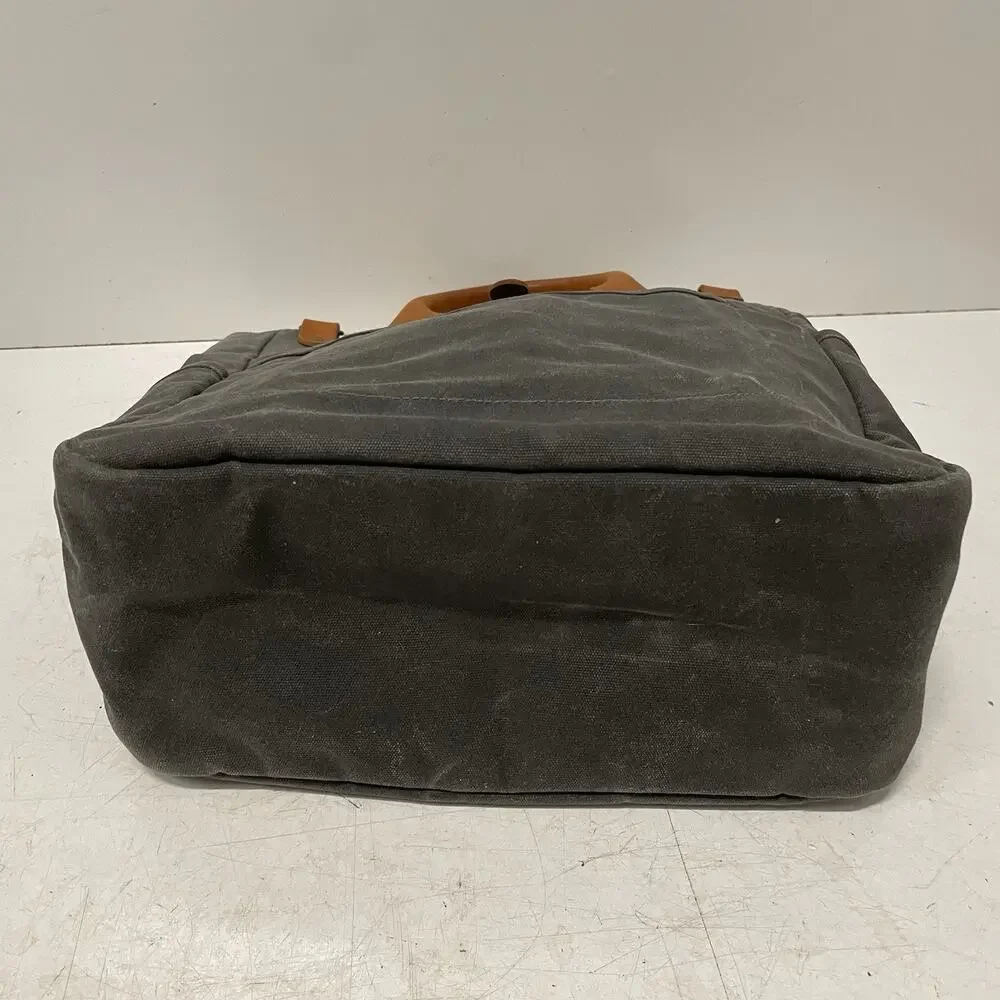 Winter Session Garrison Bag USA Made Waxed Canvas Carryall Tote Leather Brass